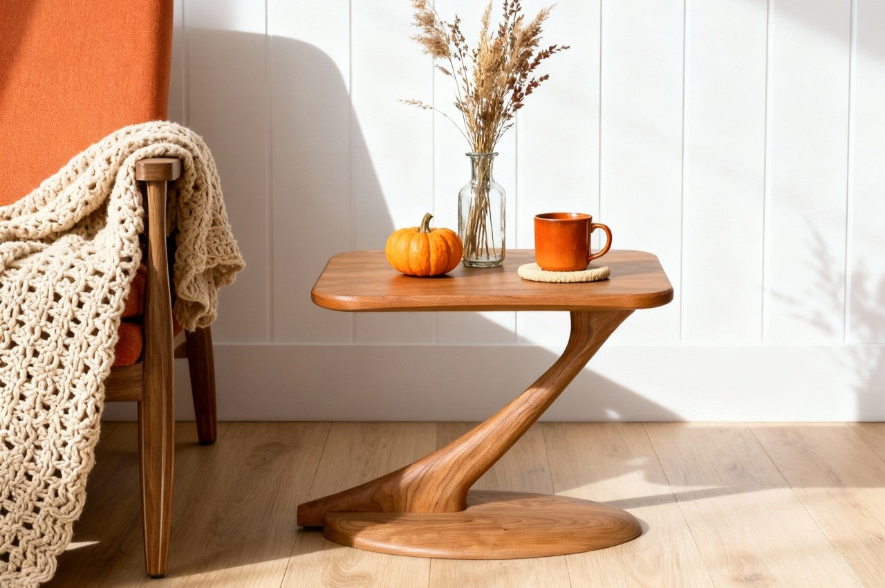 Cantilever Side Table made of solid wood