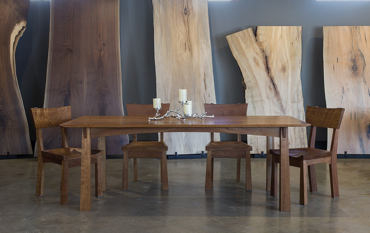 Solid wood furniture in a showroom in Columbus, Ohio