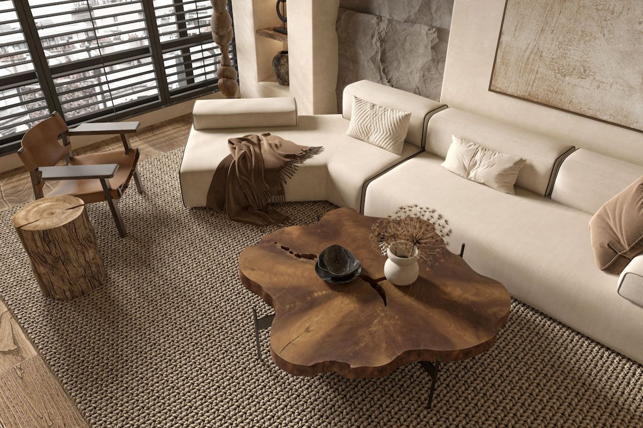 Interior of a Modern Living Room with Accent Furniture