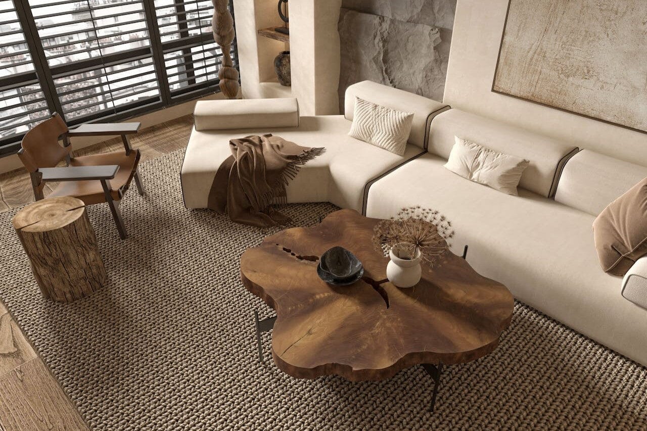 Interior of a Modern Living Room with Accent Furniture