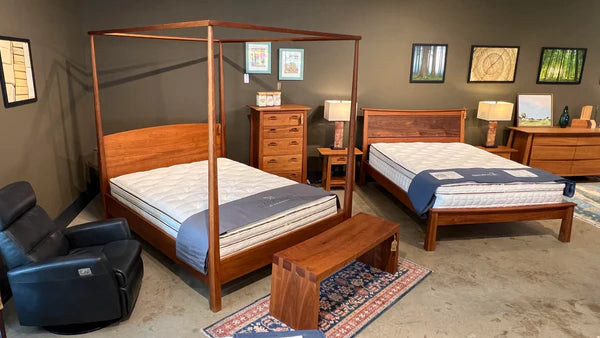 TY Fine Furniture showroom with bed frames and mattresses