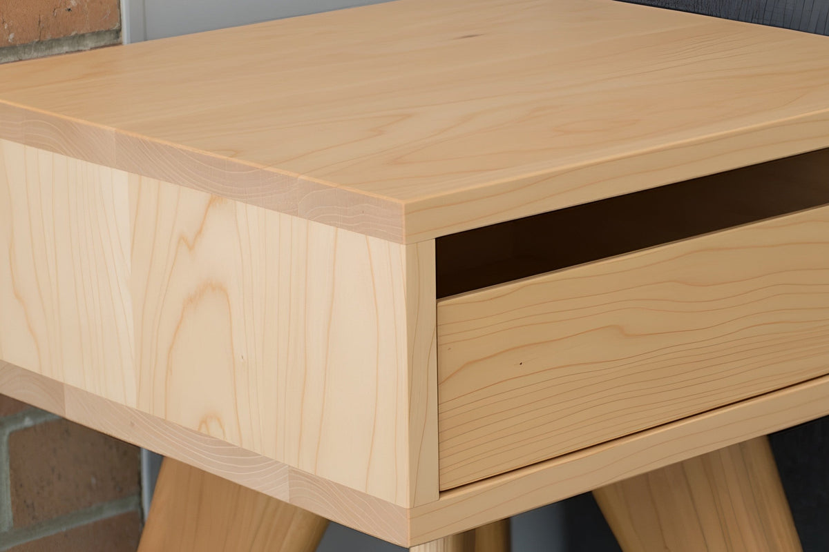 Hard Maple Furniture - Close-up of the Modern Apartment Side Table in Maple