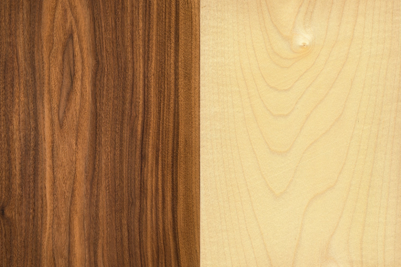 walnut wood and maple wood
