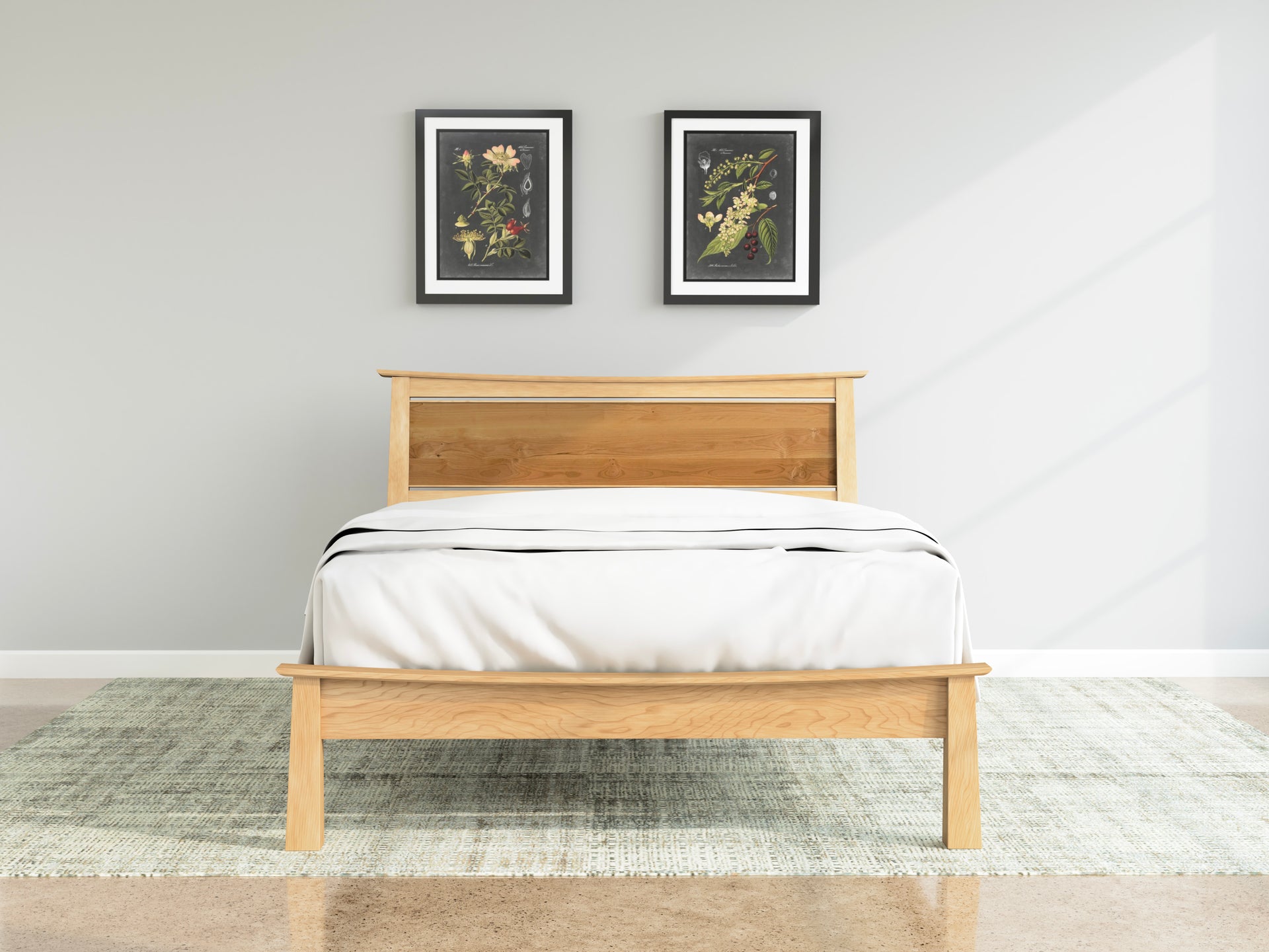 Enso Platform Bed Frame and Headboard - Solid Wood Modern Bed Frame