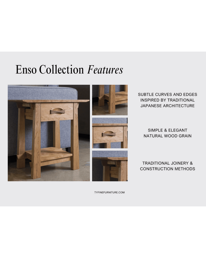 Enso Solid Wood Credenza, Buffet - Handmade in Columbus, Ohio