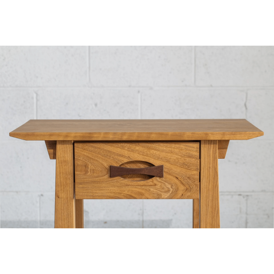 Enso Side Table With Drawer Solid Wood Handmade Organic