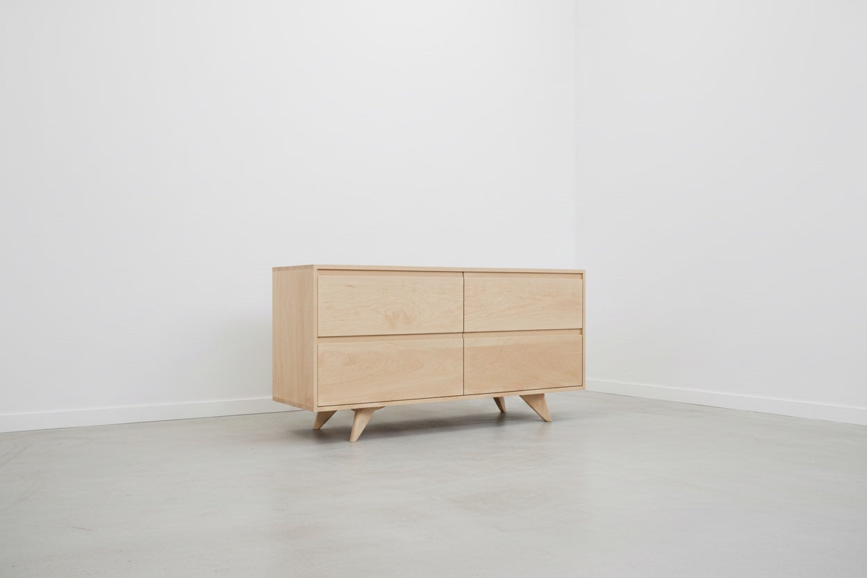 Modern Mid-Century Dresser in White Oak - Solid Wood