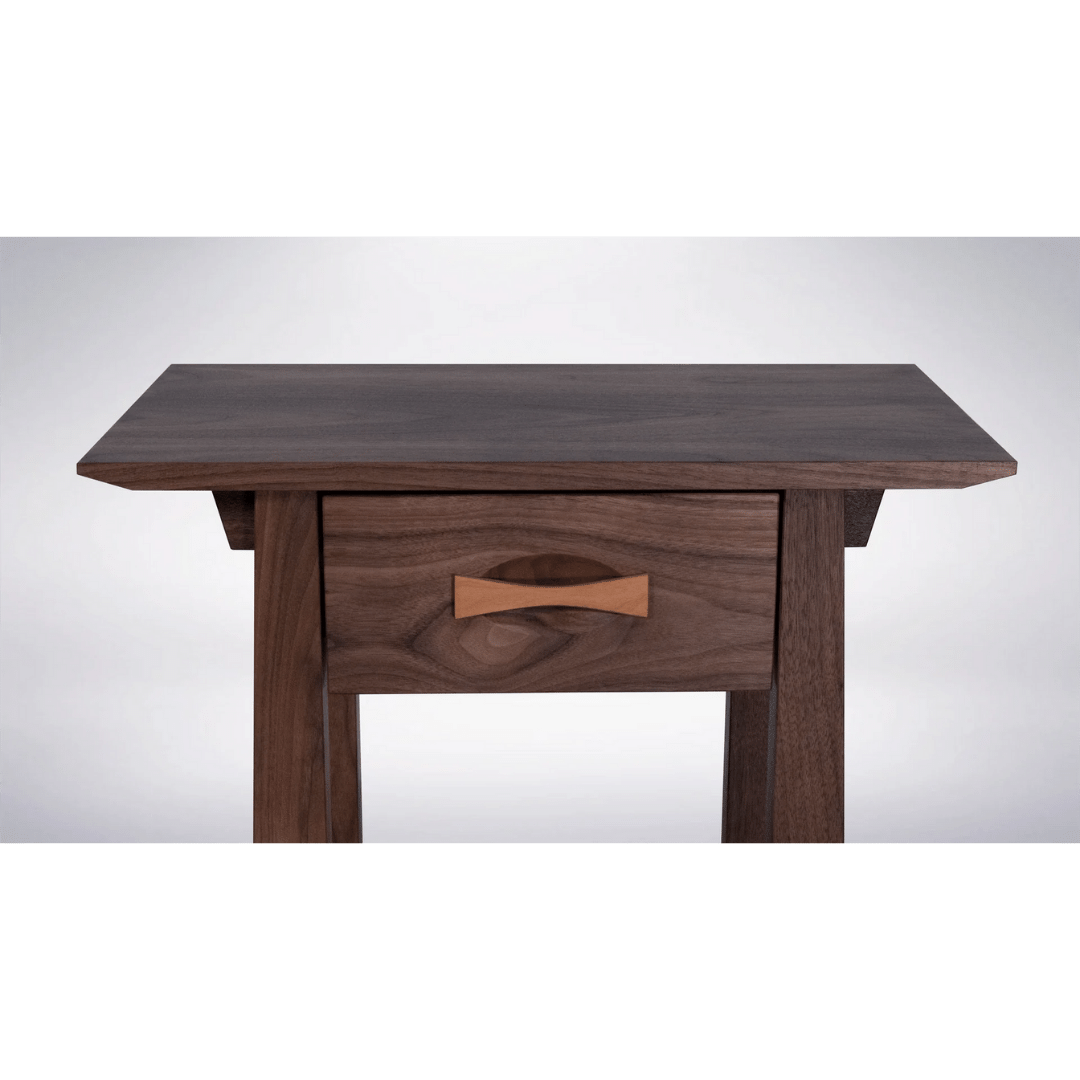 Enso Side Table With Drawer Solid Wood Handmade Organic