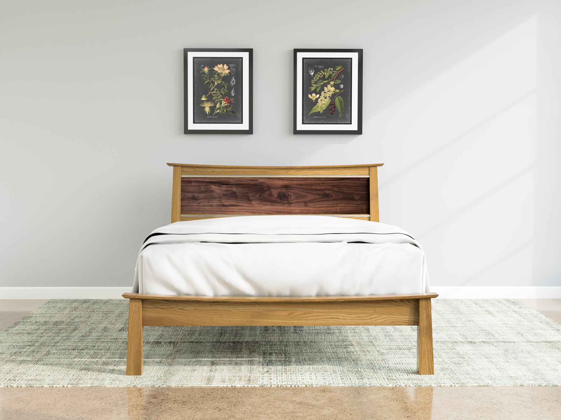 Enso Platform Bed Frame and Headboard - Solid Wood Modern Bed Frame