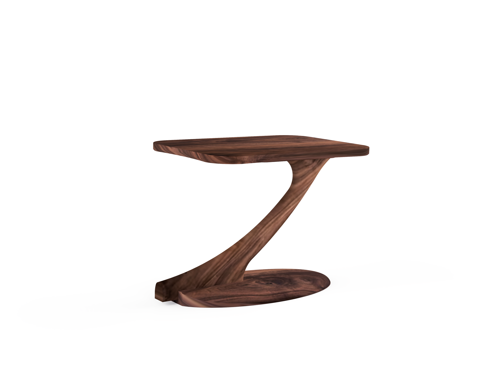 Cantilever Side Table Solid Wood Handmade