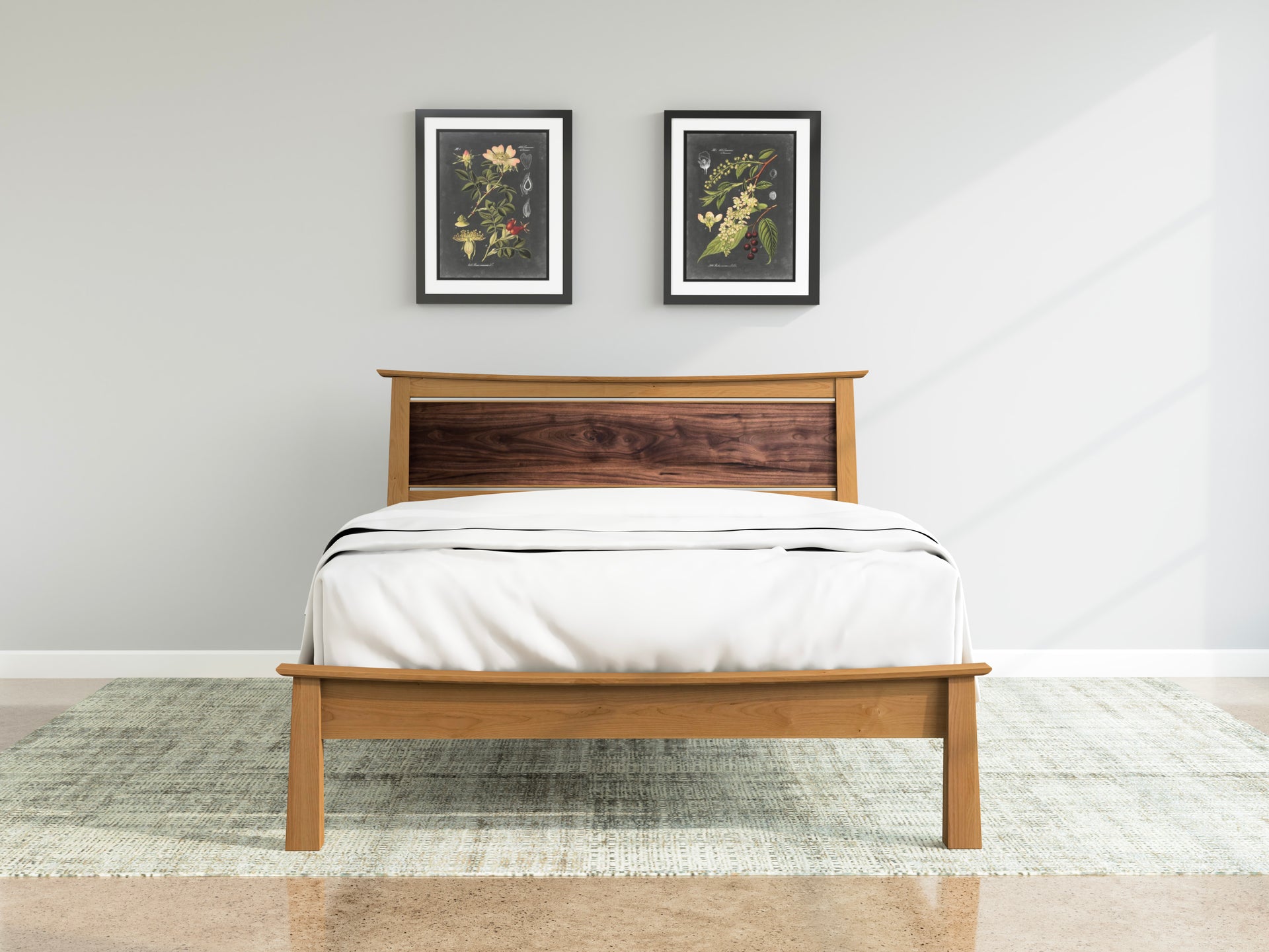 Enso Platform Bed Frame and Headboard - Solid Wood Modern Bed Frame