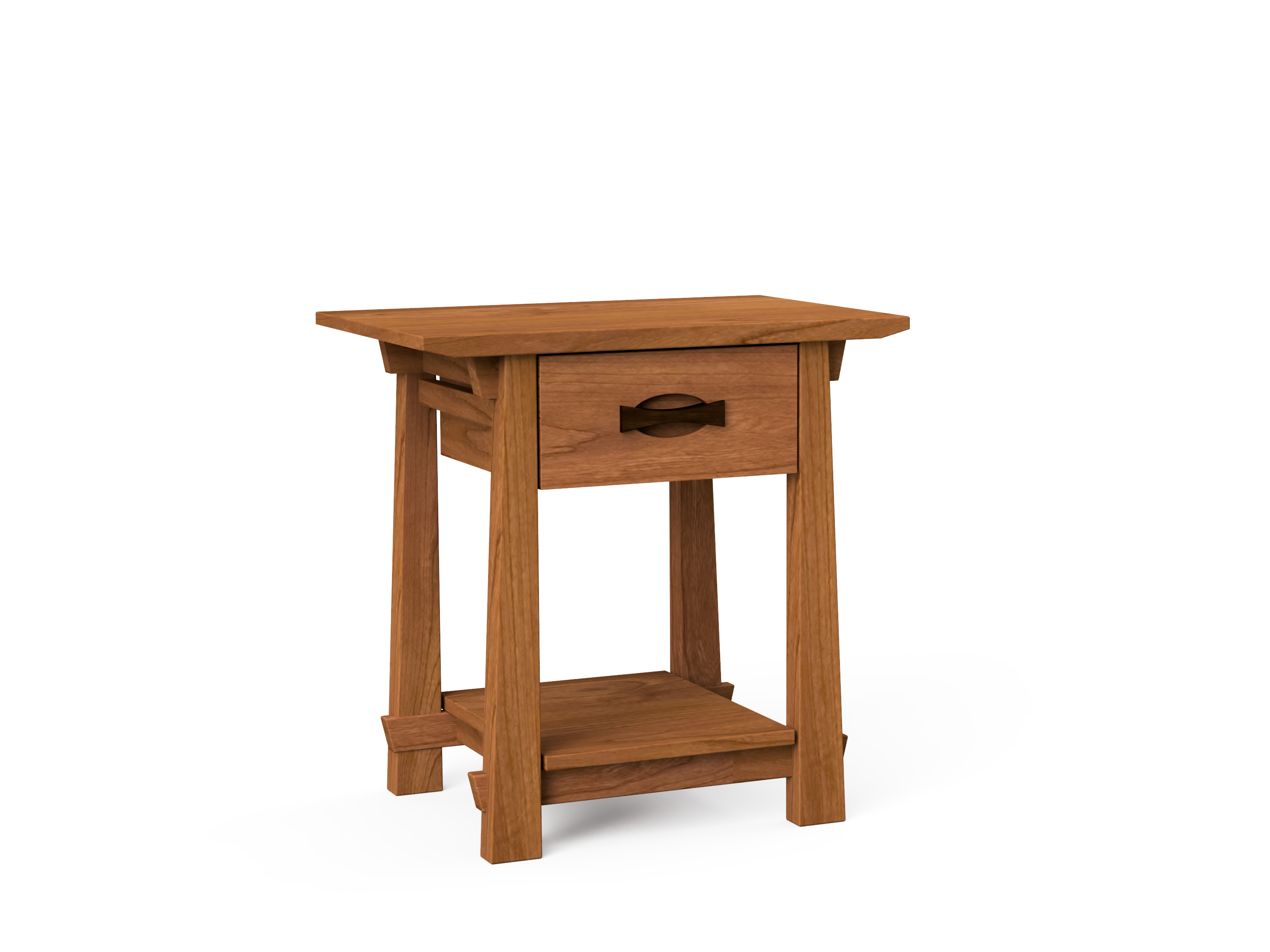 Enso Side Table With Drawer Solid Wood Handmade Organic