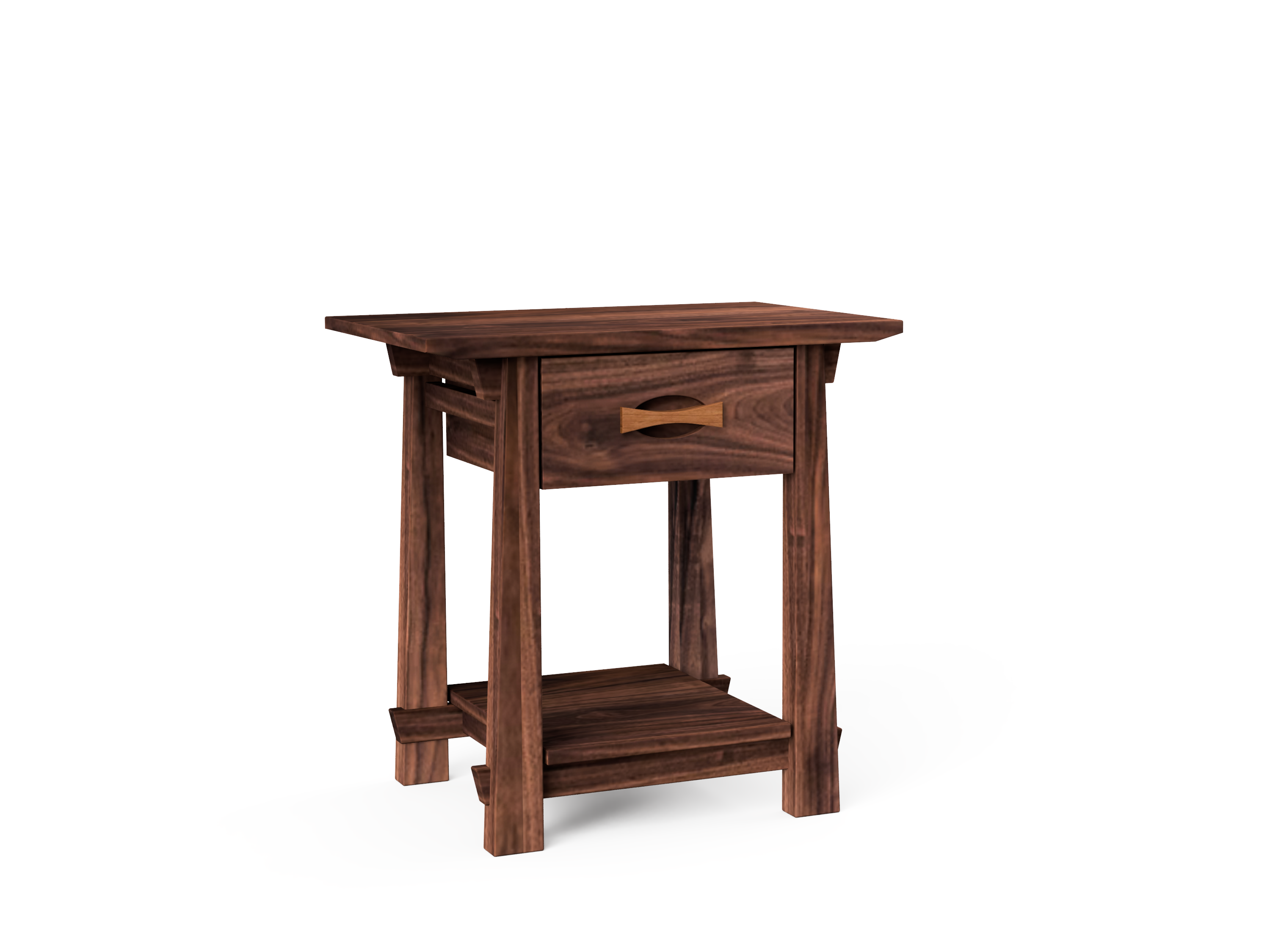 Enso Side Table With Drawer Solid Wood Handmade Organic