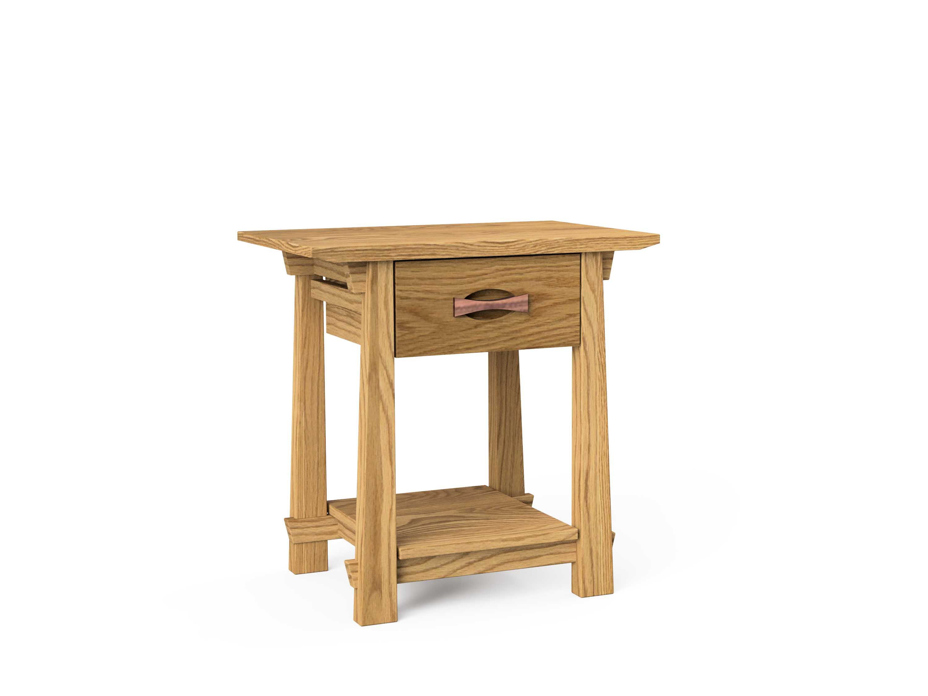 Enso Side Table With Drawer Solid Wood Handmade Organic