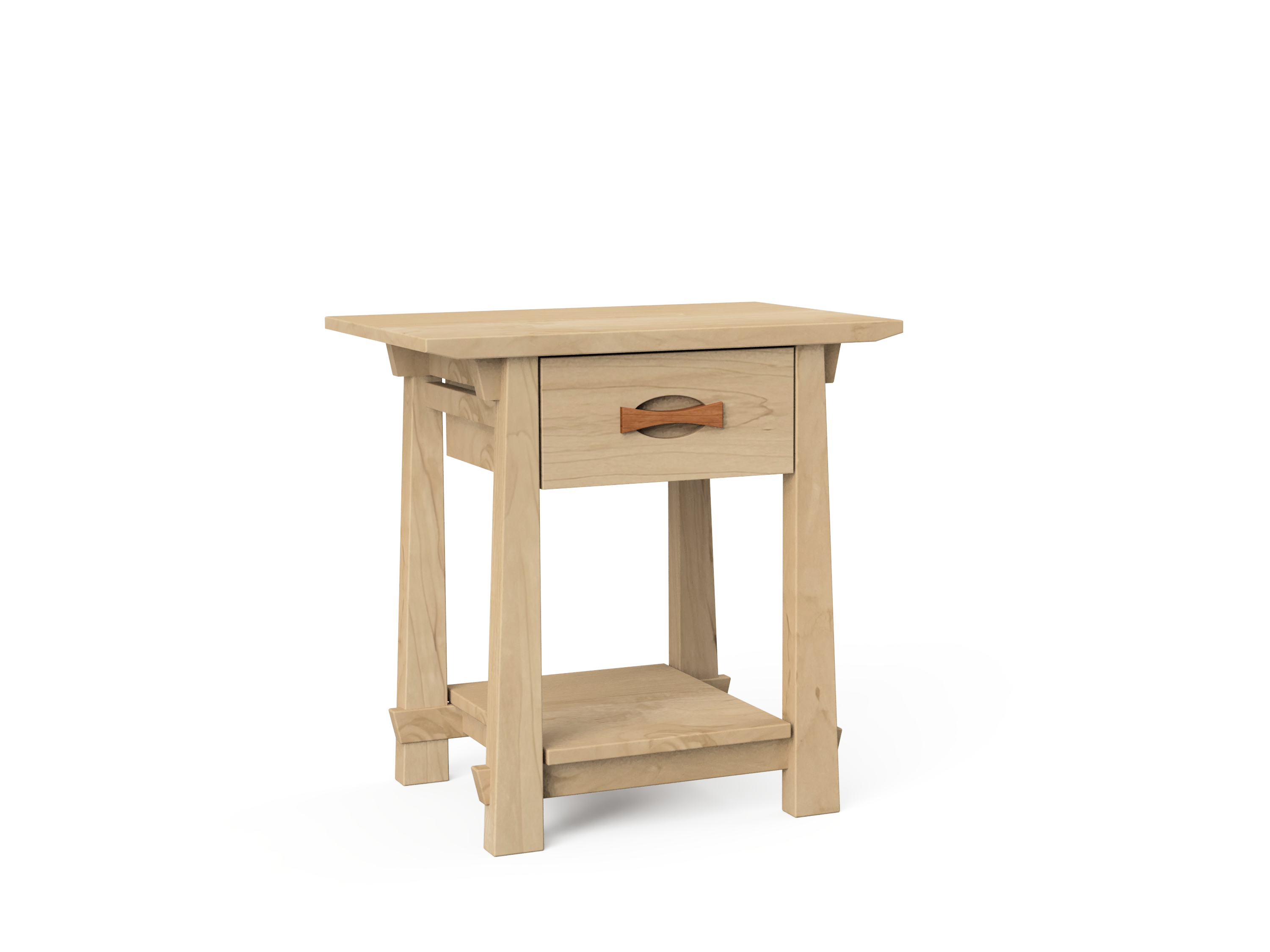 Enso Side Table With Drawer Solid Wood Handmade Organic