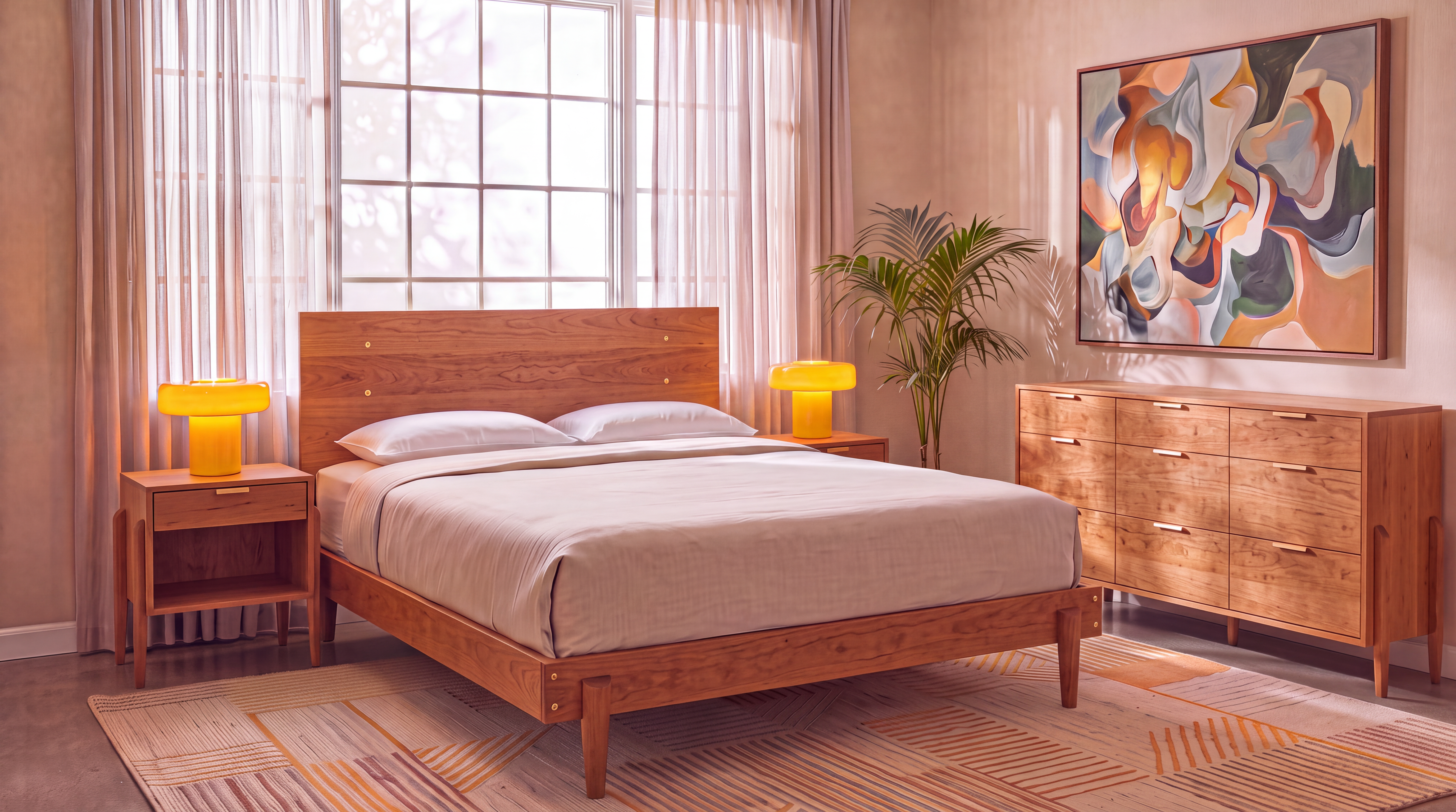 Solid Walnut 6-Drawer Double Bank Dresser - Apollo Collection | Ty Fine Furniture