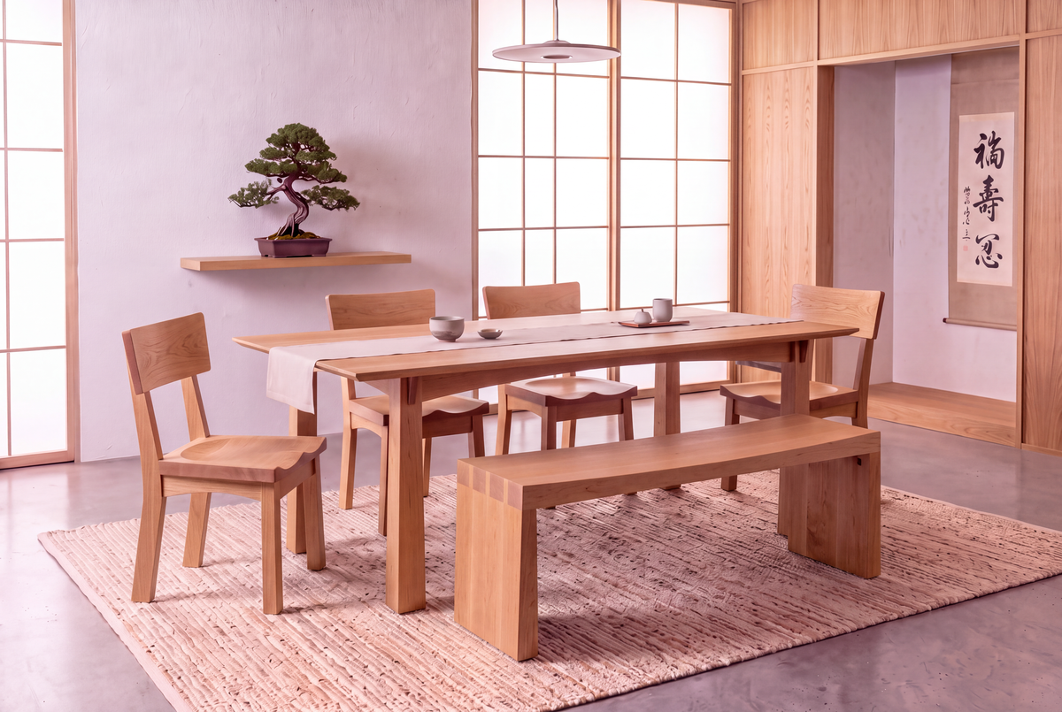 Solid White Oak Dining Table - Enso Collection | TY Fine Furniture