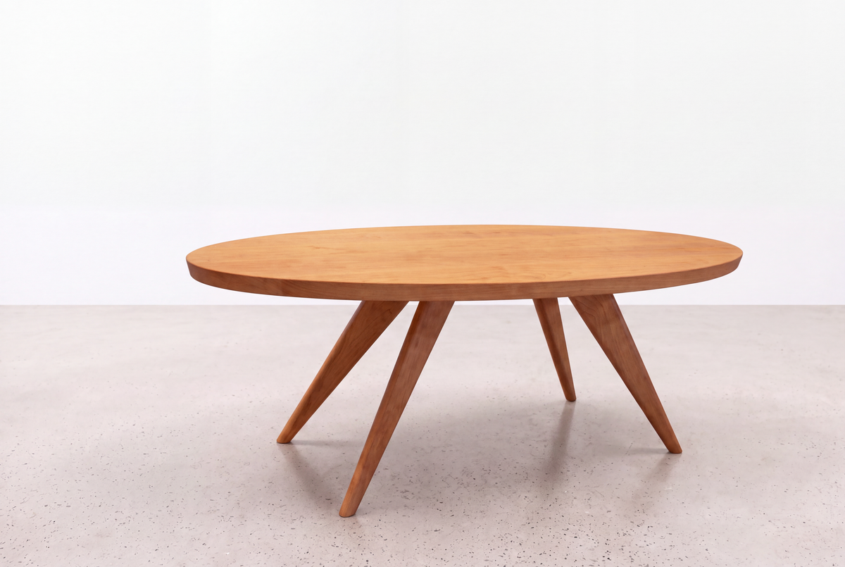 Solid Cherry Oval Coffee Table - Essentials Collection | TY Fine Furniture