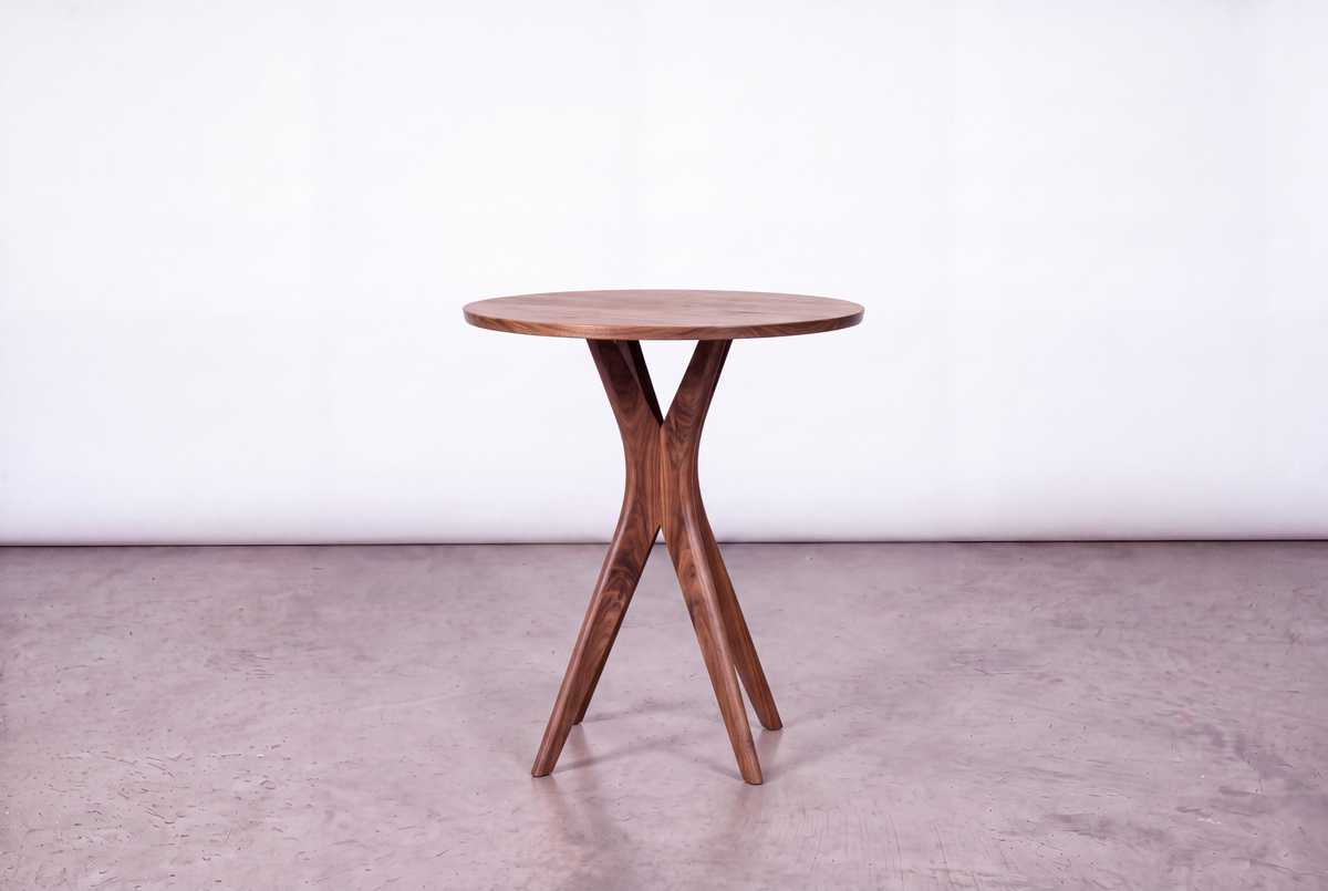 Solid Walnut Round Pub Table - Strata Collection | TY Fine Furniture