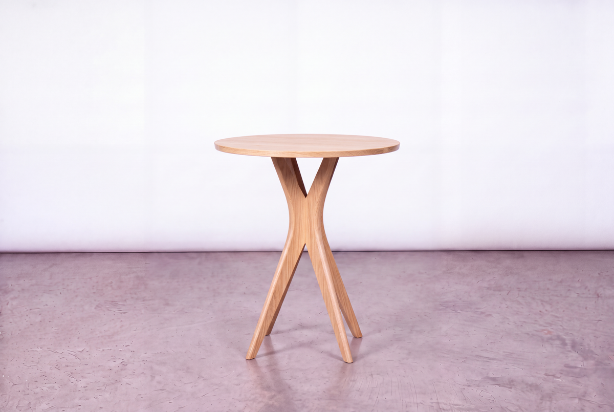 Solid White Oak Round Pub Table - Strata Collection | TY Fine Furniture
