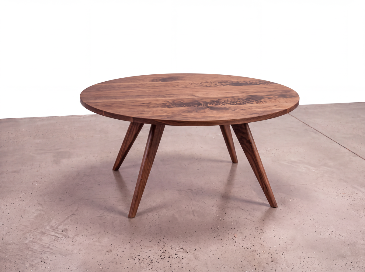 Solid Walnut Round Coffee Table - Essentials Collection | TY Fine Furniture