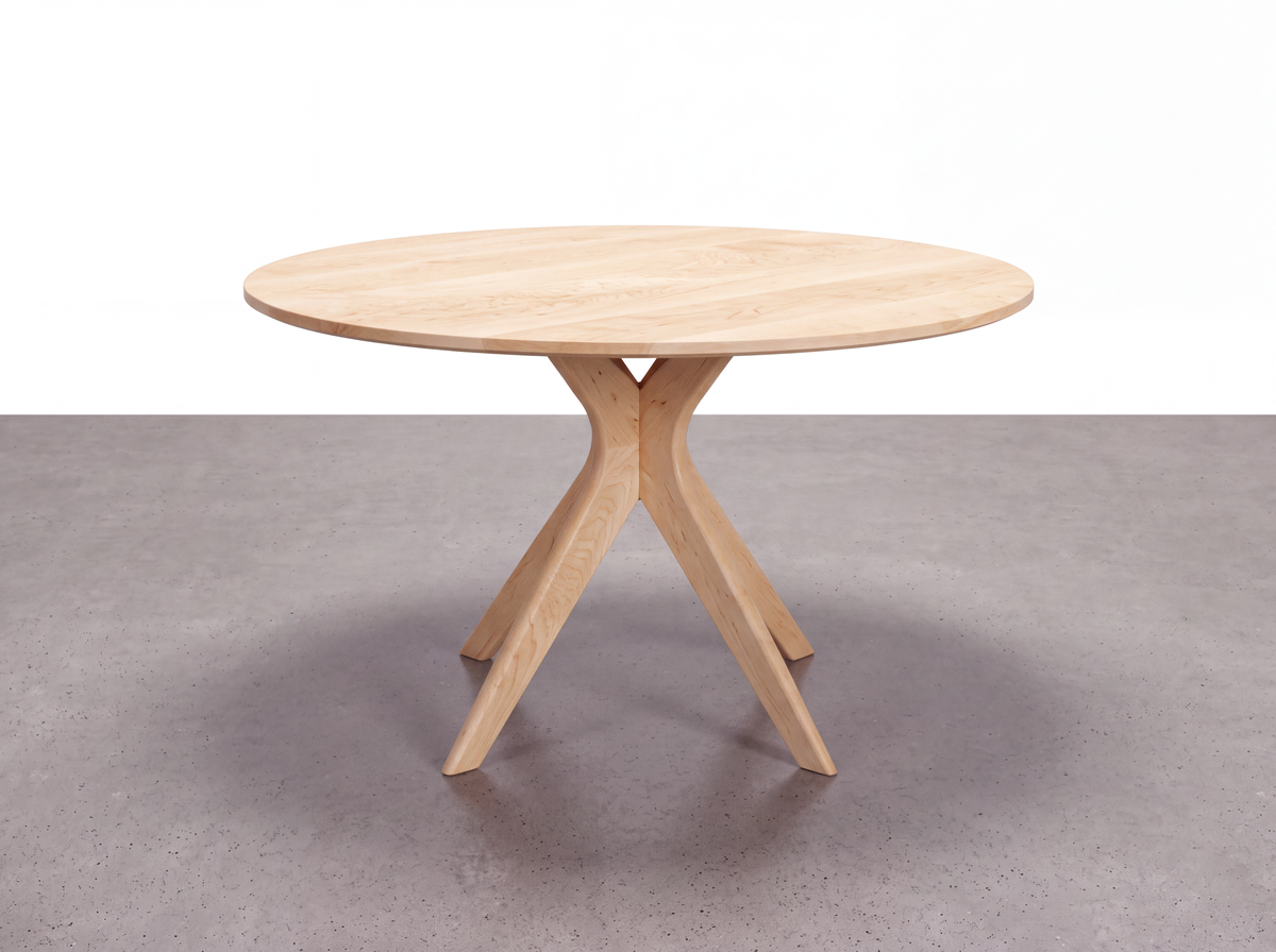 Solid Maple Round Dining Table - Strata Collection | TY Fine Furniture