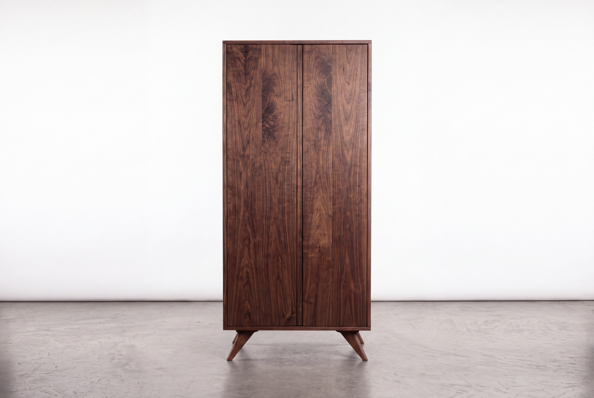 Solid Walnut Oak Tall Storage Cabinet - Modern Collection |TY Fine Furniture