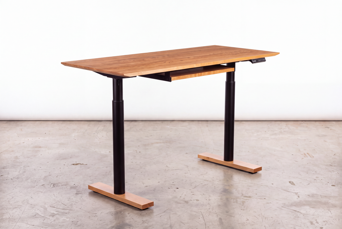 Solid Cherry Sit-Stand Desk - Enso Collection | Ty Fine Furniture