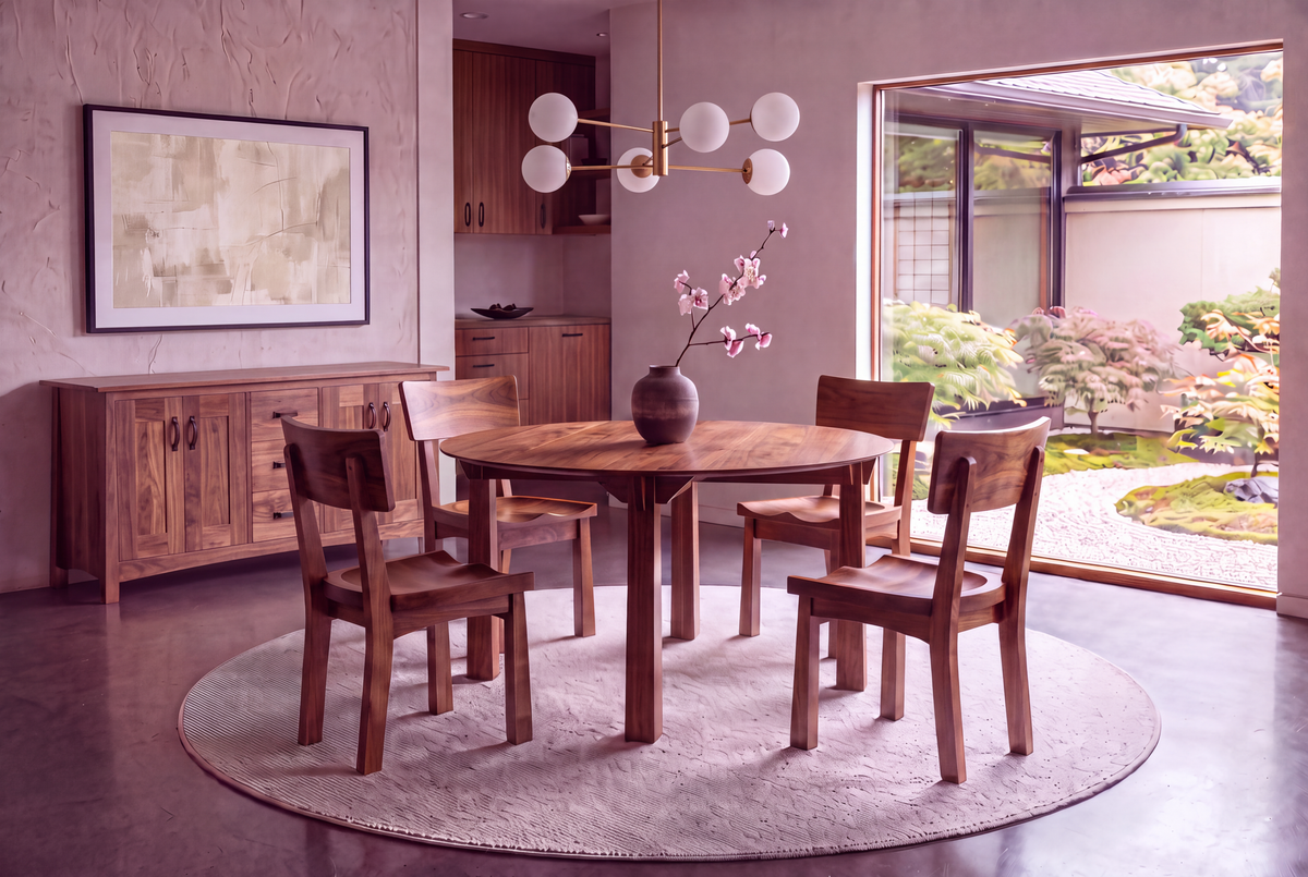 Solid Walnut Round Dining Table - Enso Collection | TY Fine Furniture