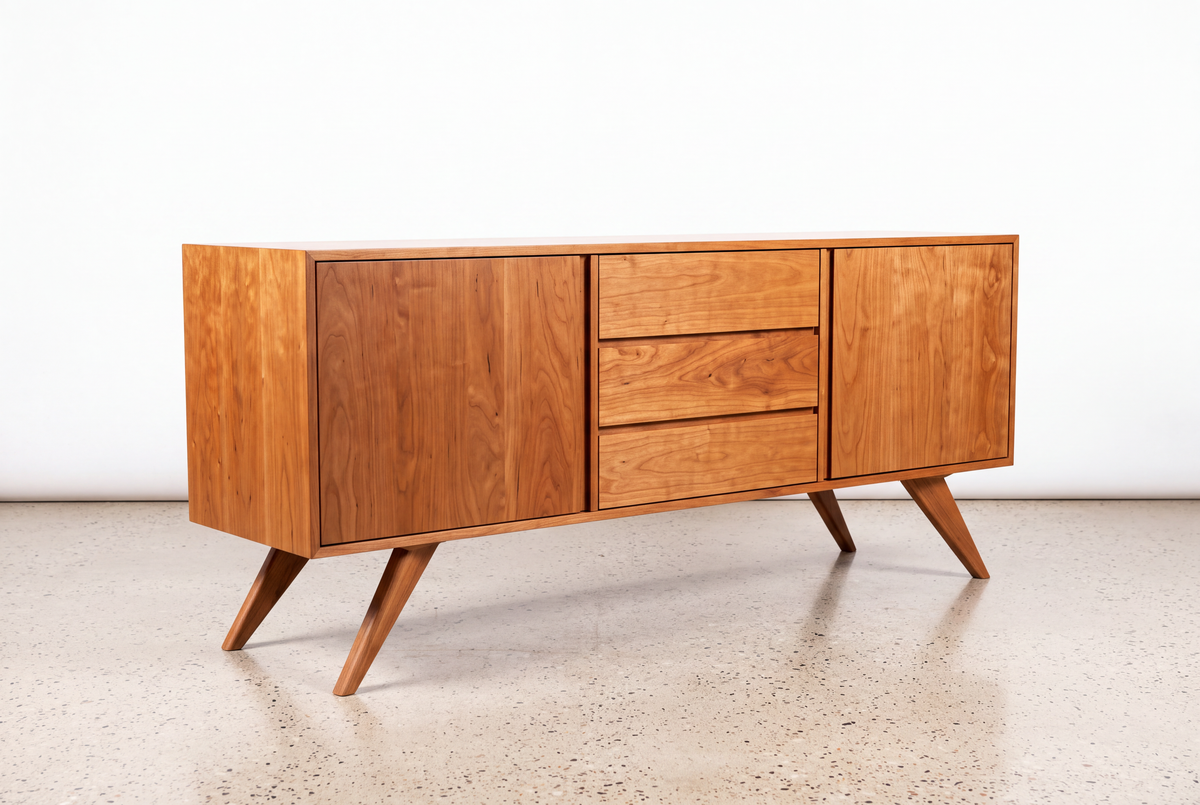 Solid Cherry Modern Credenza & Sideboard - Modern Collection | TY Fine Furniture