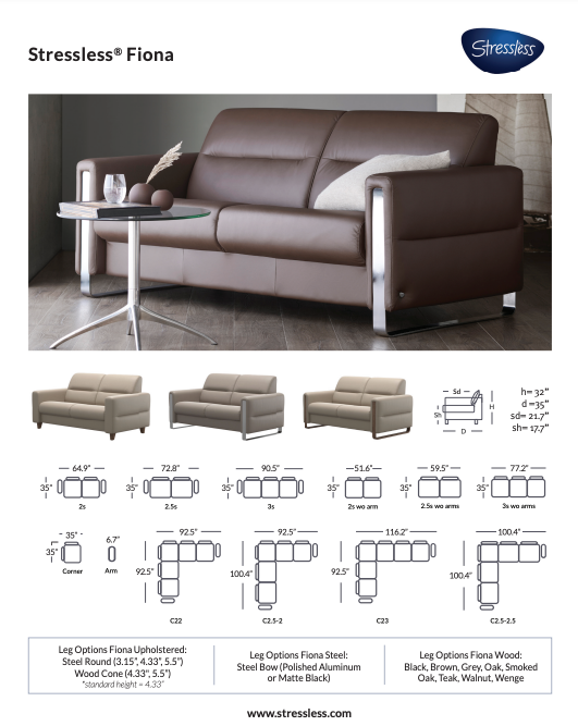 Stressless Fiona 3 Seater, 2.5 Seater, 2 Seater, 1 Seater