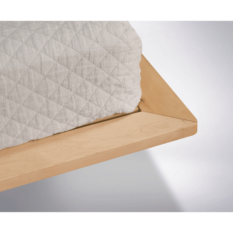 Nelson Platform Bed - Handcrafted Solid Wood Bed Frame-with side table attached