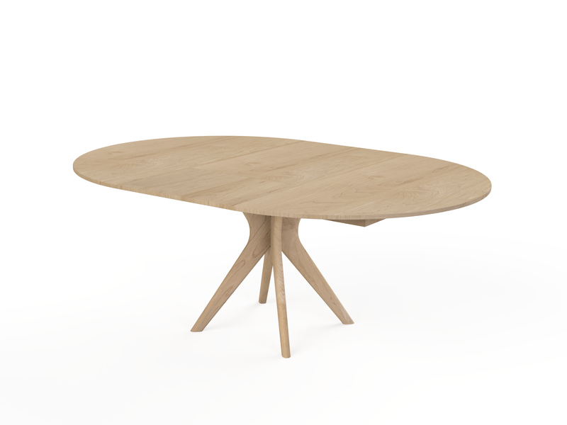Strata Extendable Round Dining Dinette Table - Solid Wood Extension Dining Table
