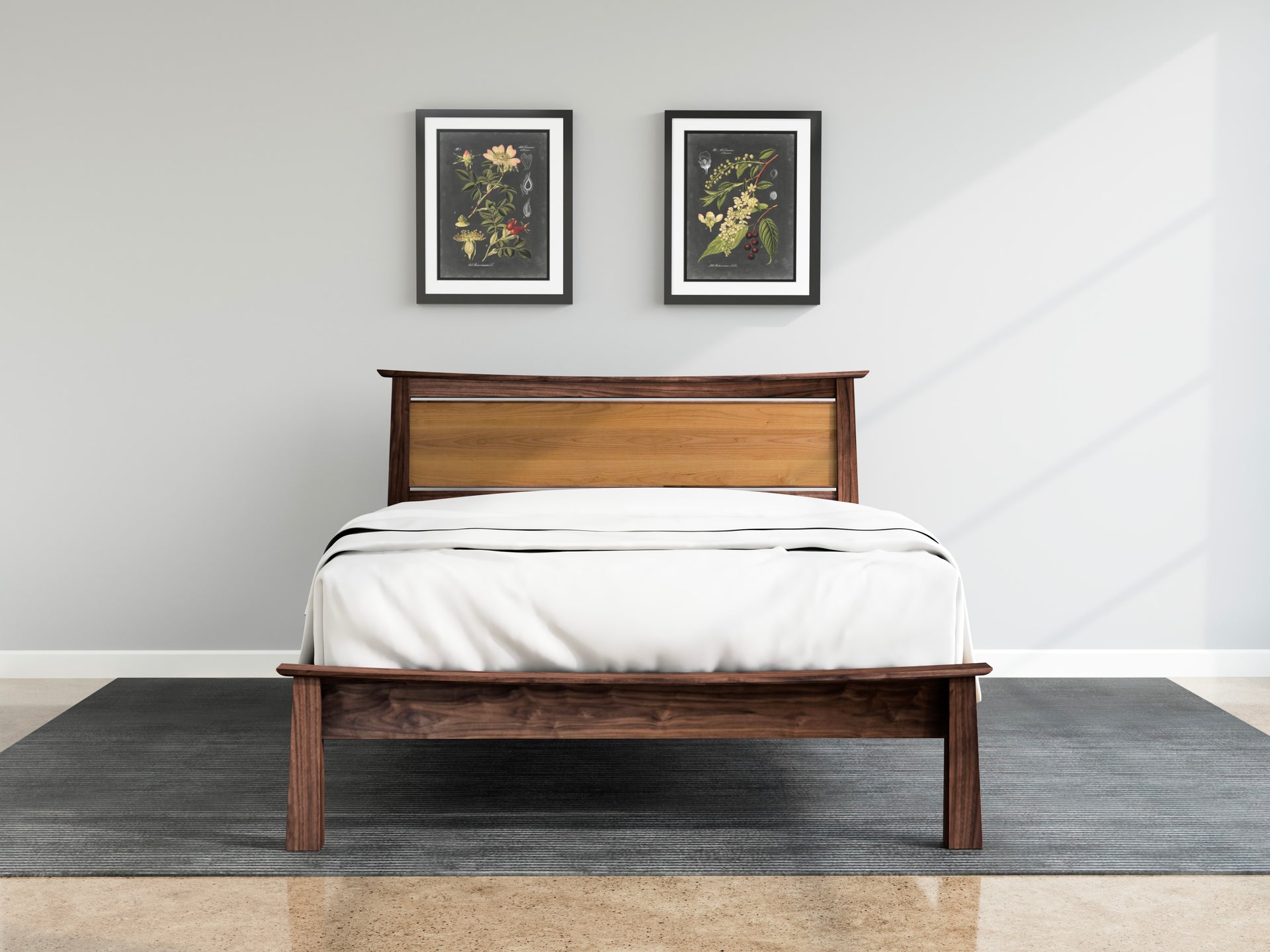 Enso Platform Bed Frame and Headboard - Solid Wood Modern Bed Frame