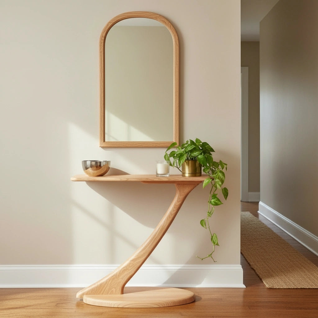 Cantilever Console Hall Table - Maple
