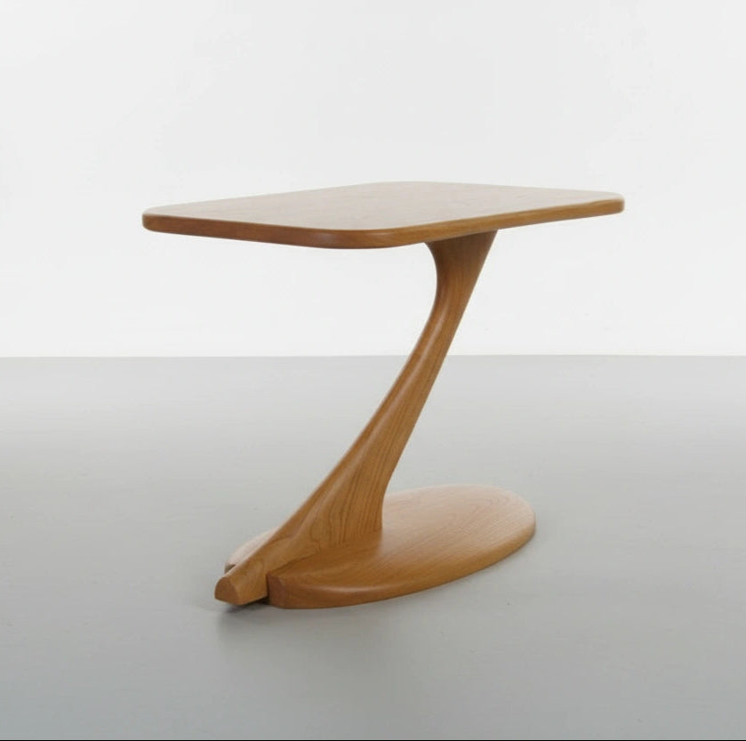 Cantilever Side Table Solid Wood Handmade- Cherry