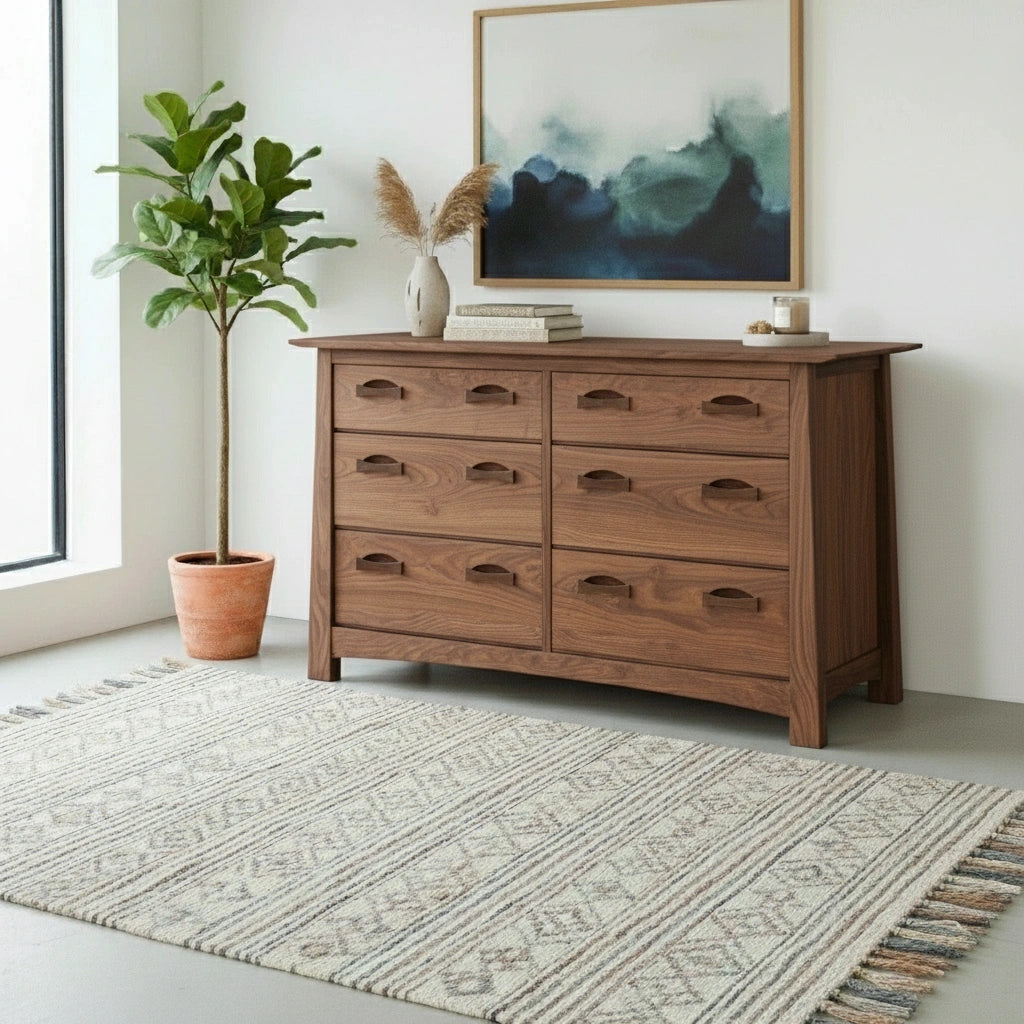 Enso 6/8-Drawer Dresser - Handmade Solid Wood Bedroom Chest | TY Fine Furniture Columbus- Walnut