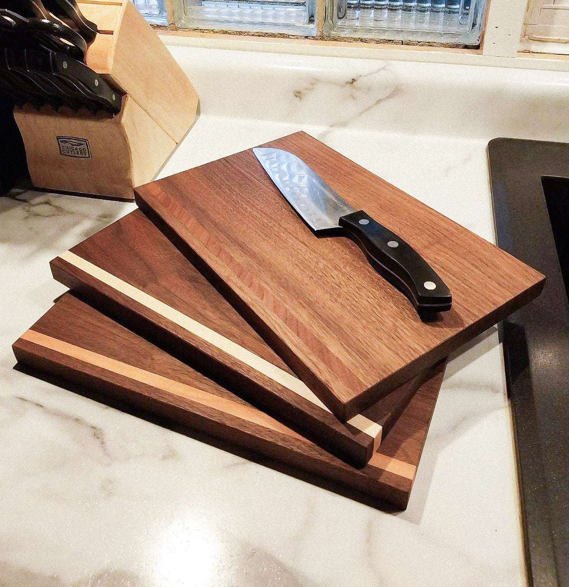 Handmade Hardwood Cutting Board Set