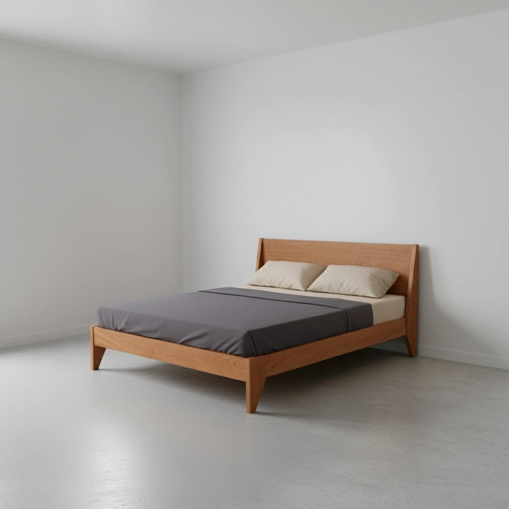 Modern TWO Platform Bed in Cherry - 100% Solid Wood - Columbus, Ohio, image size:1024x1024