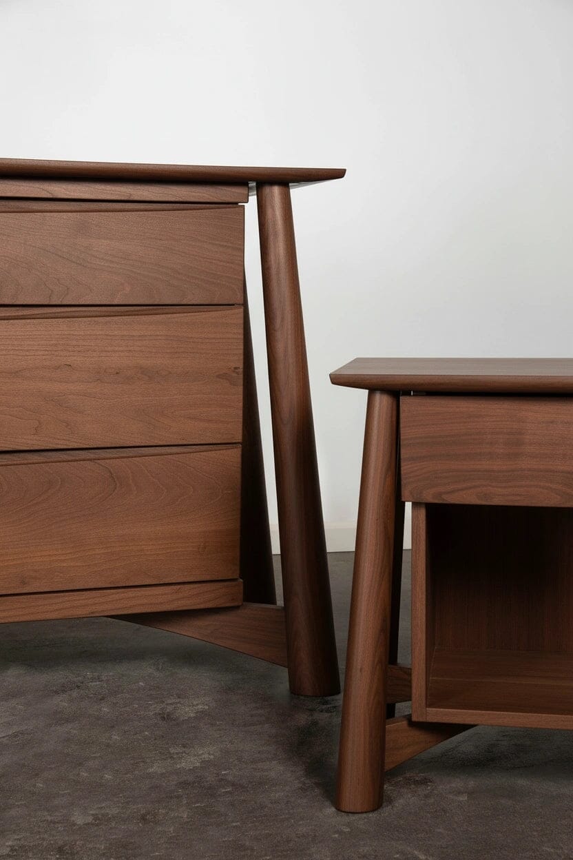 Sunrise Dresser and Side Table made of walnut wood
