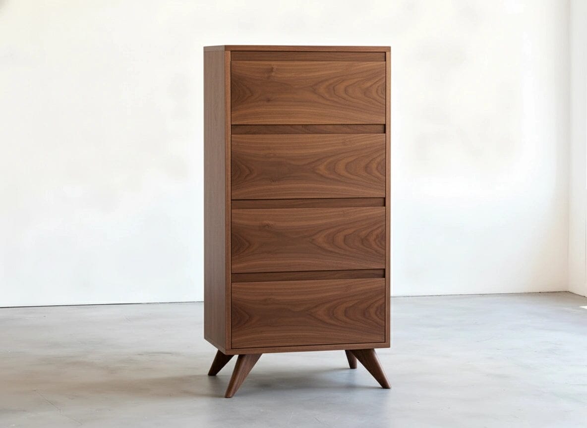 Tall Modern Dresser in Walnut - Solid Wood | Columbus OH 30" wide by TY Fine Furniture Tall Modern Dresser in Walnut - Solid Wood | Columbus OH 30" wide by TY Fine Furniture