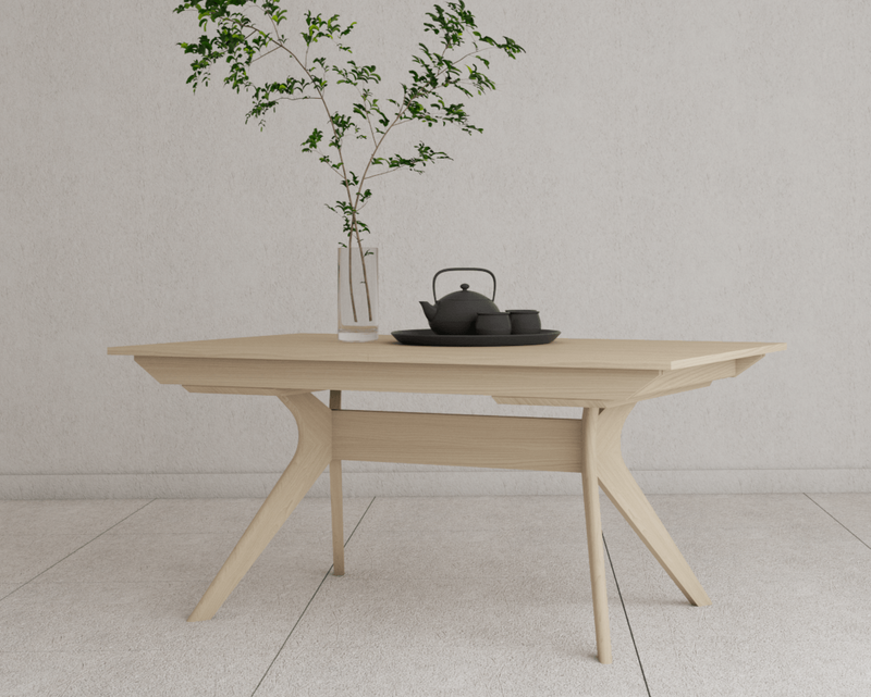 Solid wood maple table with butterfly extension