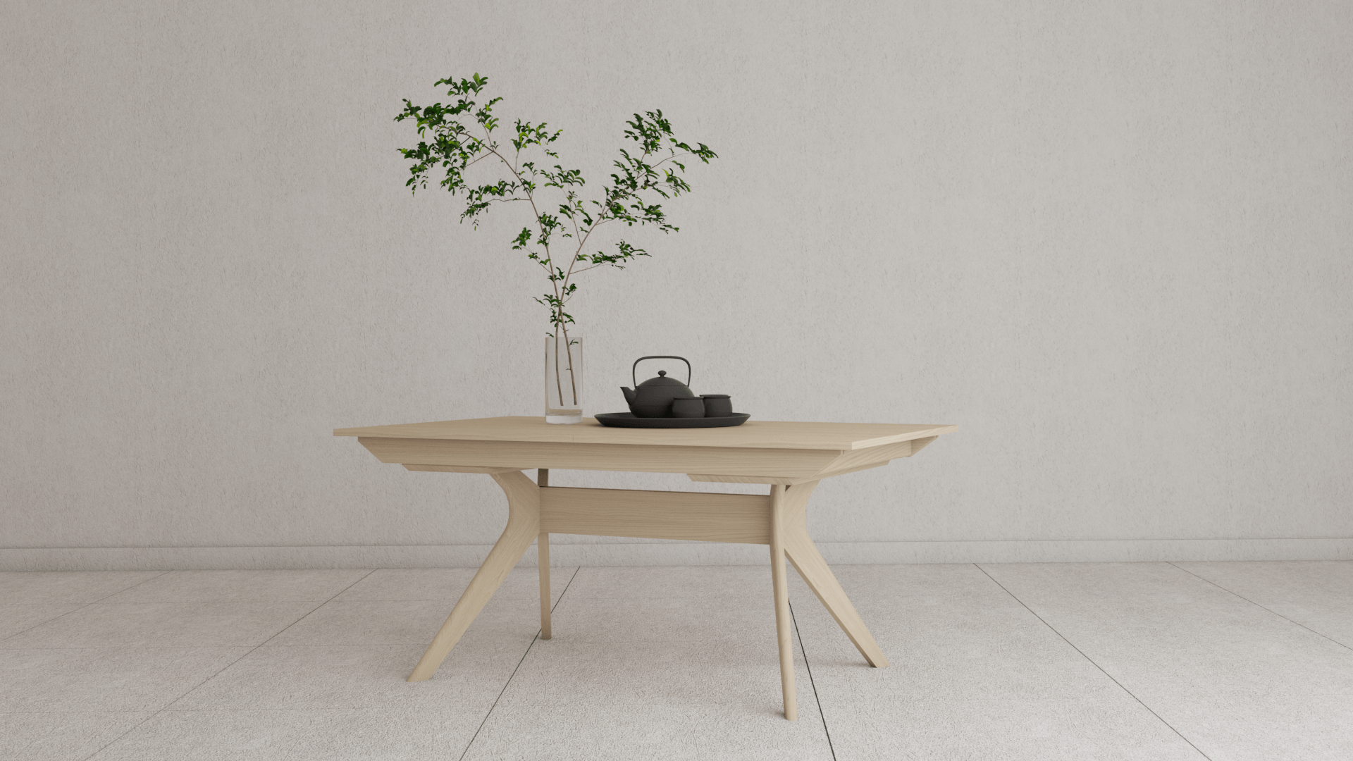 Solid wood maple table with butterfly extension