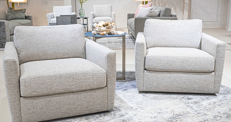 American Leather CARMET Swivel Chair