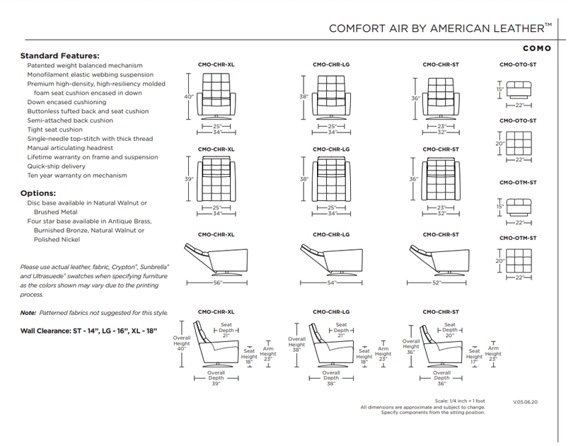 American Leather COMO Comfort Air Chair & Rocking Ottoman