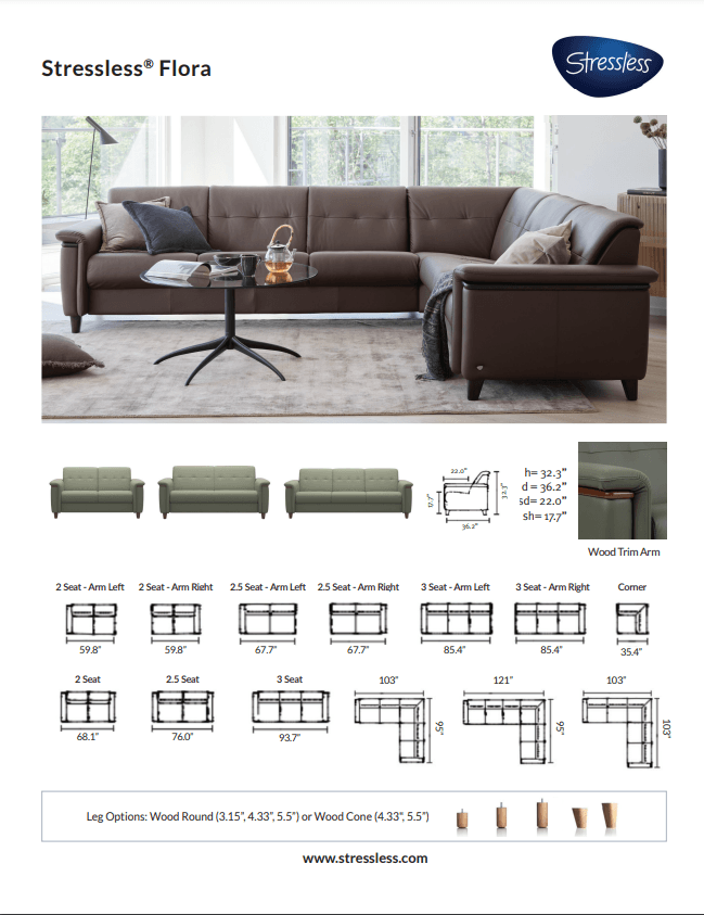 Stressless Flora 3 Seater, 2.5 Seater, 2 Seater