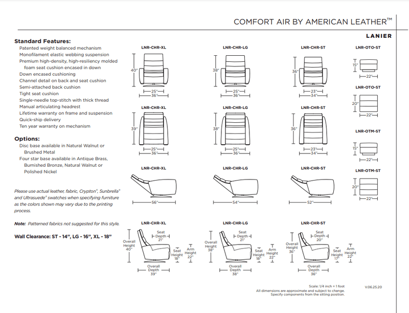 American Leather LANIER Comfort Air Chair & Ottoman