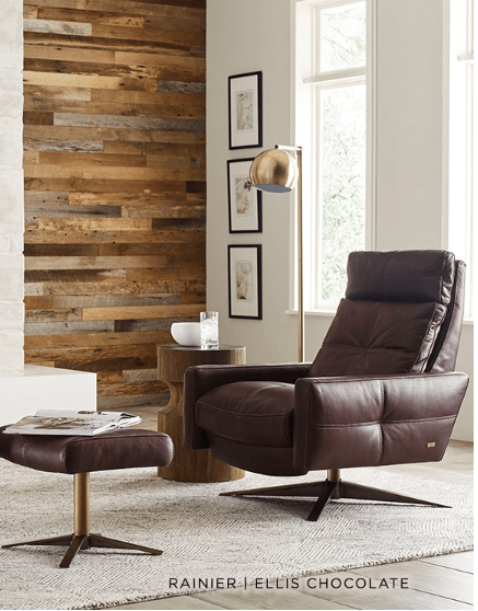 American Leather RAINIER Comfort Air Chair & Ottoman