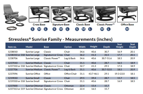 Stressless Sunrise Recliner with Ottoman