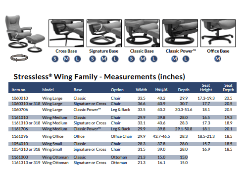 Stressless Wing Recliner with Ottoman